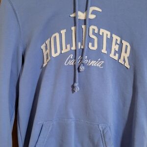 Hollister Tops | Hollister Easy Applique Logo Graphic Hoodie Light Blue